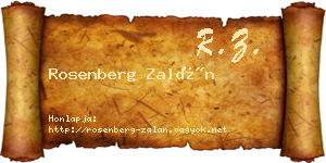 Rosenberg Zalán névjegykártya
